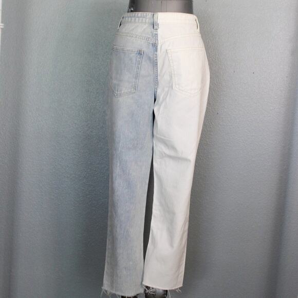 Two Tone White and Light Blue  Denim Jeans Juniors Size 13 - Picture 5 of 6